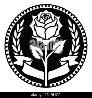 Logo rosa bianco e nero Illustrazione Vettoriale