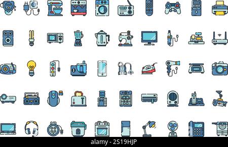 Raccolta di icone vettoriali di alta qualità con traccia modificabile. Ideale per progetti professionali e creativi. Illustrazione Vettoriale