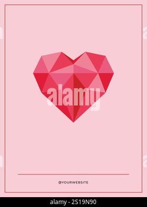 Poster di San Valentino, biglietto d'auguri, copertina, etichetta, modelli di promozione di vendita, inviti di nozze, sfondo con motivi geometrici moderni e alla moda Illustrazione Vettoriale