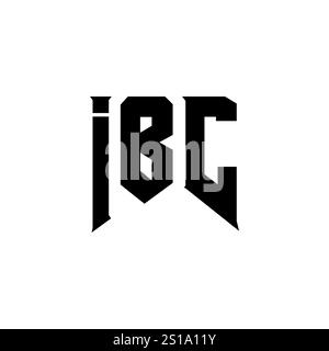 Design del logo IBC Letter per l'azienda tecnologica. Combinazione di colori bianco e nero con logo IBC. Logo IBC, vettore IBC, design IBC, icona IBC, IBC alph Illustrazione Vettoriale