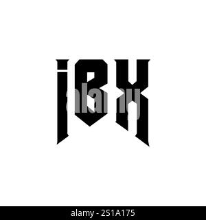 Logo IBX Letter per l'azienda tecnologica. Combinazione di colori bianco e nero con logo IBX. Logo IBX, vettore IBX, design IBX, icona IBX, IBX alph Illustrazione Vettoriale