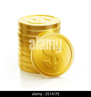Monete da dollaro d'oro Foto Stock