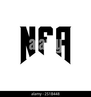 Design del logo NFA Letter per l'azienda tecnologica. Combinazione di colori bianco e nero con logo NFA. Logo NFA, vettore NFA, design NFA, icona NFA, alph NFA Illustrazione Vettoriale