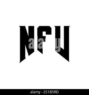 Logo NFV Letter per l'azienda tecnologica. Combinazione di colori bianco e nero con logo NFV. Logo NFV, vettore NFV, design NFV, icona NFV, NFV alph Illustrazione Vettoriale