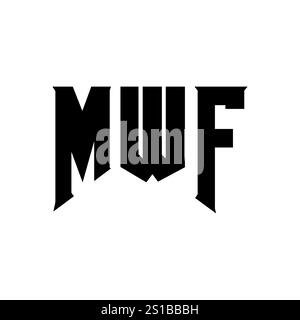 Logo MWF Letter per l'azienda tecnologica. Combinazione di colori bianco e nero con logo MWF. Logo MWF, vettore MWF, design MWF, icona MWF, alph MWF Illustrazione Vettoriale