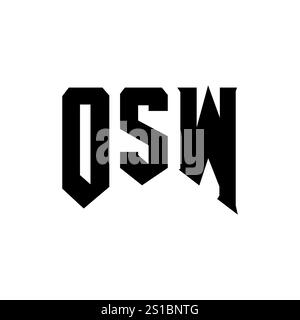 Logo OSW Letter per l'azienda tecnologica. Combinazione di colori bianco e nero con logo OSW. Logo OSW, vettore OSW, design OSW, icona OSW, alph OSW Illustrazione Vettoriale