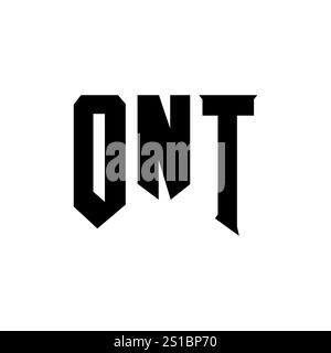 Logo ONT Letter per l'azienda tecnologica. Combinazione di colori bianco e nero con logo ONT. Logo ONT, vettore ONT, design ONT, icona ONT, alph ONT Illustrazione Vettoriale