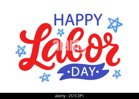 Cartellone per le festività americane per l'Happy Labor Day Illustrazione Vettoriale