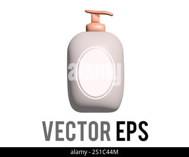 Il flacone 3D dell'icona della lozione per la pelle per idratante, crema solare, crema solare, utilizzato per altri liquidi igienici, tra cui shampoo e lavaggio del corpo Illustrazione Vettoriale