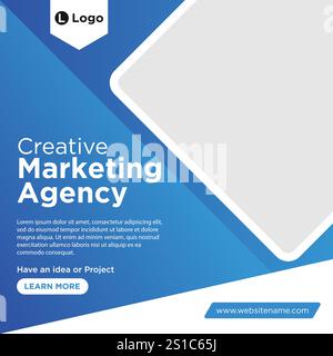 Webinar live sul marketing digitale e modello di post sui social media aziendali Illustrazione Vettoriale
