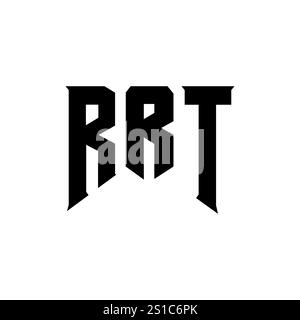 Logo RRT Letter per l'azienda tecnologica. Combinazione di colori bianco e nero con logo RRT. Logo RRT, vettore RRT, design RRT, icona RRT, alph RRT Illustrazione Vettoriale