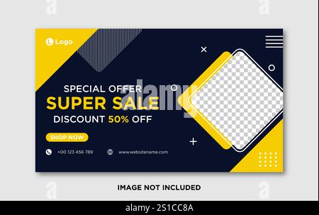 Modello Web banner social per la vendita di moda Illustrazione Vettoriale