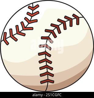 Illustrazione Clipart colorata di cartoni animati da baseball Illustrazione Vettoriale