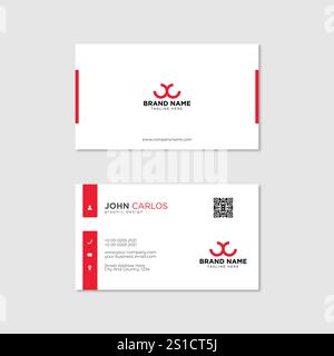Moderno e creativo Clean Business Card Template Illustrazione Vettoriale