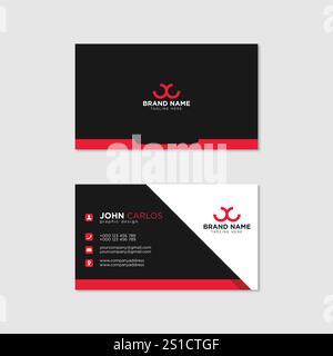 Moderno e creativo Clean Business Card Template Illustrazione Vettoriale