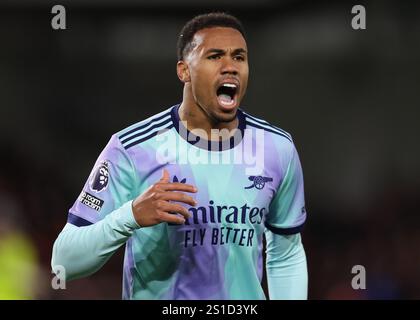 Londra, Regno Unito. 1 gennaio 2025. Gabriel dell'Arsenal durante la partita di Premier League al Gtech Community Stadium di Londra. Il credito per immagini dovrebbe essere: Paul Terry/Sportimage Credit: Sportimage Ltd/Alamy Live News Foto Stock