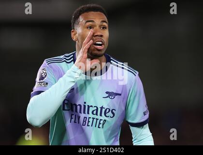 Londra, Regno Unito. 1 gennaio 2025. Gabriel dell'Arsenal durante la partita di Premier League al Gtech Community Stadium di Londra. Il credito per immagini dovrebbe essere: Paul Terry/Sportimage Credit: Sportimage Ltd/Alamy Live News Foto Stock