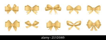 varie collezioni di fiocchi d'oro Illustrazione Vettoriale