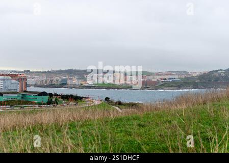 Vista della città di la Coruna dalla torre di Ercole Foto Stock