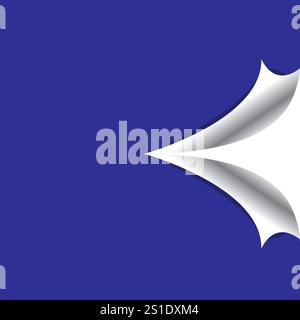 Strappata al centro e arricciata di colore blu Illustrazione Vettoriale