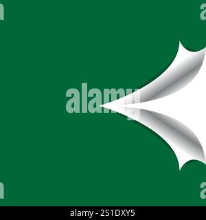 Strappata al centro e arricciata di colore verde Illustrazione Vettoriale