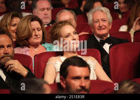 UMA Thurman partecipa alla cerimonia di chiusura del 67° Festival Internazionale di Cannes al Palais des Festivals di Cannes, in Francia, il 23 maggio Foto Stock