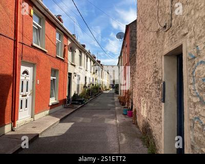 Edifici e strade a Cork, Irlanda. Iconico paesaggio irlandese con edifici e architettura famosi Foto Stock