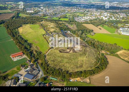 Foto aerea, discarica di rifiuti Eyller-Berg, Gestfeld, Kamp-Lintfort, regione della Ruhr, Renania settentrionale-Vestfalia, Germania Foto Stock