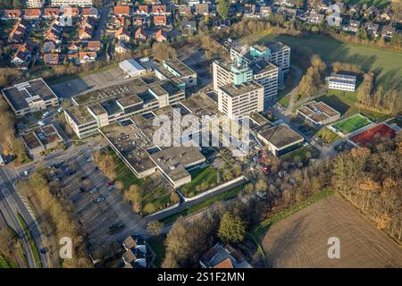 Vista aerea, Berufsförderungswerk Hamm, istituto educativo con cantiere, Rhynern District, Hamm, Ruhr, Renania settentrionale-Vestfalia, germe Foto Stock