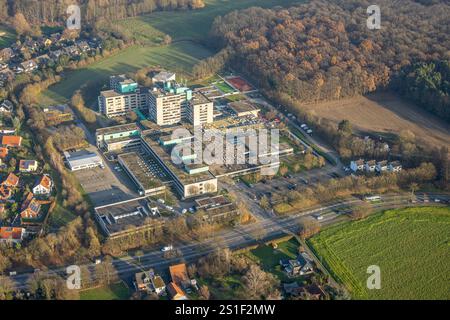 Vista aerea, Berufsförderungswerk Hamm, istituto educativo con cantiere, Rhynern District, Hamm, Ruhr, Renania settentrionale-Vestfalia, germe Foto Stock