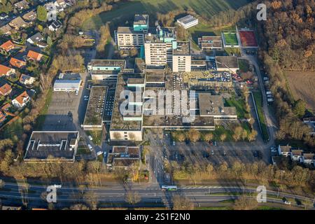 Vista aerea, Berufsförderungswerk Hamm, istituto educativo con cantiere, Rhynern District, Hamm, Ruhr, Renania settentrionale-Vestfalia, germe Foto Stock
