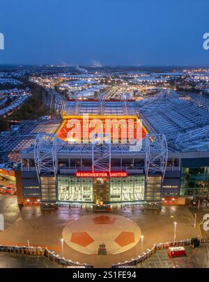 Immagine aerea del Manchester United, Old Trafford Stadium. 18 novembre 2024 Foto Stock