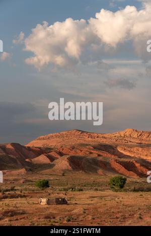 Rovine di un hogan, Navajo Nation, Utah. Foto Stock