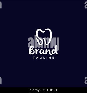 Simbolo dentale lettera iniziale logo SD. La lettera iniziale SD forma un disegno del logo del simbolo dei denti. Illustrazione Vettoriale