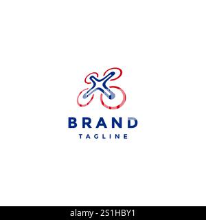 Design con logo Simple Dynamic Drone Lines. Design del logo dell'icona Drone Simple Line. Illustrazione Vettoriale