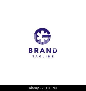 Simbolo Star of Life all'interno del logo G Letter. Lettera iniziale G con Star of Life Medical Symbol Design. Illustrazione Vettoriale