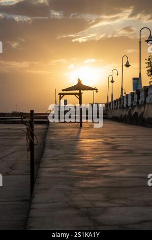 Castillo del Romeral, paisaje de las Islas Canarias en el ocaso Foto Stock