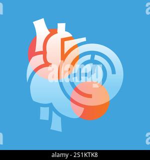 Icona nera della linea dell'ipertensione arteriosa. Firma per pagina Web, app mobile, pulsante, logo. Pulsante isolato vettore. Traccia modificabile. Illustrazione Vettoriale