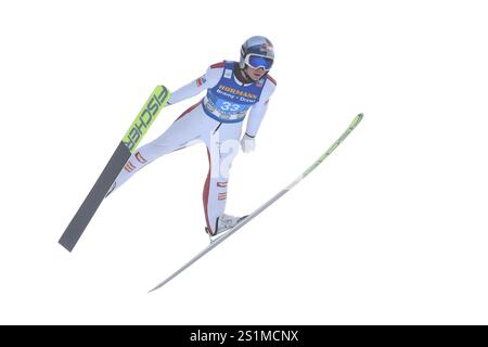 Innsbruck, Austria. 4 gennaio 2025. INNSBRUCK, AUSTRIA - 4 GENNAIO: Stephan Embacher dell'Austria durante l'Individual HS128 della FIS World Cup Ski Jumping Four Hills Tournament Men Innsbruck at il 4 gennaio 2025 a Innsbruck, Austria.250104 SEPA 24 102 - 20250104 PD6151 credito: APA-PictureDesk/Alamy Live News Foto Stock