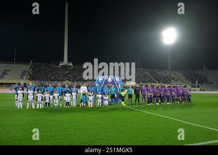 Firenze, Italia. 4 gennaio 2025. Schieramento durante la partita di serie A Enilive 2024/2025 tra Fiorentina e Napoli - serie A Enilive allo Stadio Artemio Franchi - Sport, calcio - Firenze, Italia - sabato 4 gennaio 2025 (foto di Fabrizio Corradetti/LaPresse) crediti: LaPresse/Alamy Live News Foto Stock