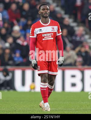 Emmanuel latte Lath di Middlesbrough durante la partita del Campionato Sky Bet Middlesbrough contro Cardiff City al Riverside Stadium, Middlesbrough, Regno Unito, 4 gennaio 2025 (foto di Alfie Cosgrove/News Images) Foto Stock