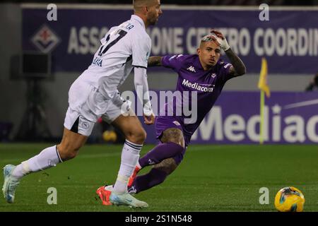 Firenze, Italia. 4 gennaio 2025. FIORENTINA - NAPOLI 04-01-2025 DODO GALASSI SILVANO/SILPRESS durante la partita Fiorentina vs Napoli di serie A a Firenze, Italia, 04 gennaio 2025 credito: Agenzia fotografica indipendente/Alamy Live News Foto Stock