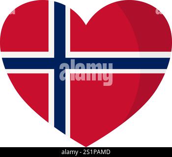 Cuore con bandiera Norvegia - illustrazione vettoriale Illustrazione Vettoriale