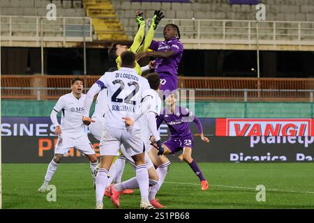 Firenze, Italia. 4 gennaio 2025. FIORENTINA - NAPOLI 04-01-2025 KEAN GALASSI SILVANO/SILPRESS durante la partita di serie A A Firenze, Italia, 04 gennaio 2025 Credit: Independent Photo Agency/Alamy Live News Foto Stock