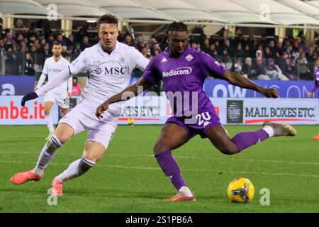 Firenze, Italia. 4 gennaio 2025. FIORENTINA - NAPOLI 04-01-2025 KEAN GALASSI SILVANO/SILPRESS durante la partita di serie A A Firenze, Italia, 04 gennaio 2025 Credit: Independent Photo Agency/Alamy Live News Foto Stock