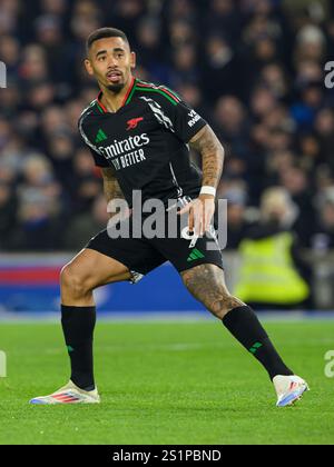 Brighton, Regno Unito. 4 gennaio 2025. Brighton Inghilterra, 2025 4 gennaio. Gabriel Jesus dell'Arsenal durante la partita di football di Premier League tra Brighton & Hove Albion e Arsenal FC al Falmer Stadium/American Express Stadium, Inghilterra. (David Horton/SPP) (David Horton/SPP) credito: SPP Sport Press Photo. /Alamy Live News Foto Stock