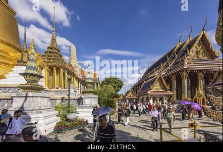 Wat Phra Kaeo, Tempio del Buddha di Smeraldo. Bangkok, Thailandia, Asia Foto Stock