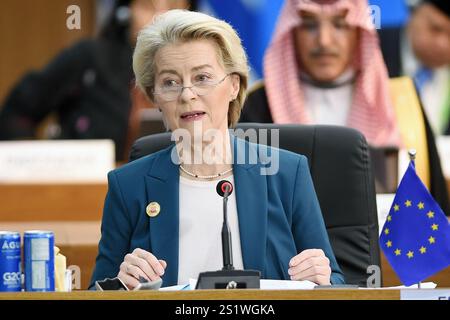 Rio de Janeiro, Brasile, 19 novembre 2024. Ursula Von Der Leyen, Presidente della Commissione europea, durante una riunione della plenaria del G20. Foto Stock