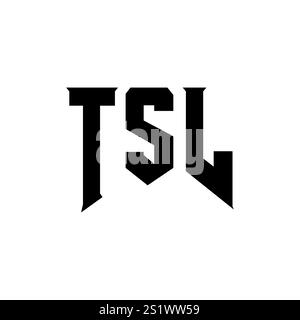Logo TSL Letter per l'azienda tecnologica. Combinazione di colori bianco e nero con logo TSL. Logo TSL, vettore TSL, design TSL, icona TSL, TSL alph Illustrazione Vettoriale