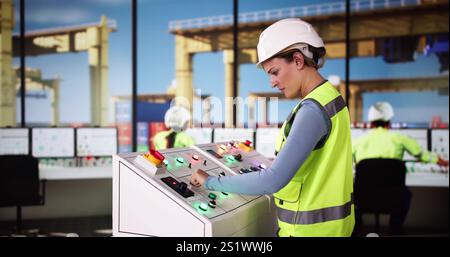 Gestione e gestione del commercio di merci. Attività di consegna Foto Stock